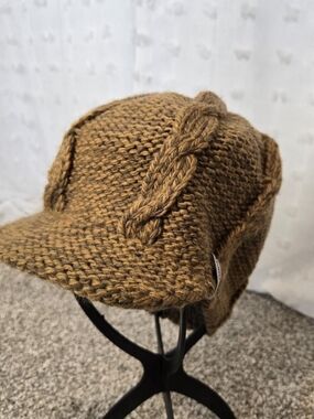 Carhartt Chunky Brown Knit Newsboy Beanie with Brim